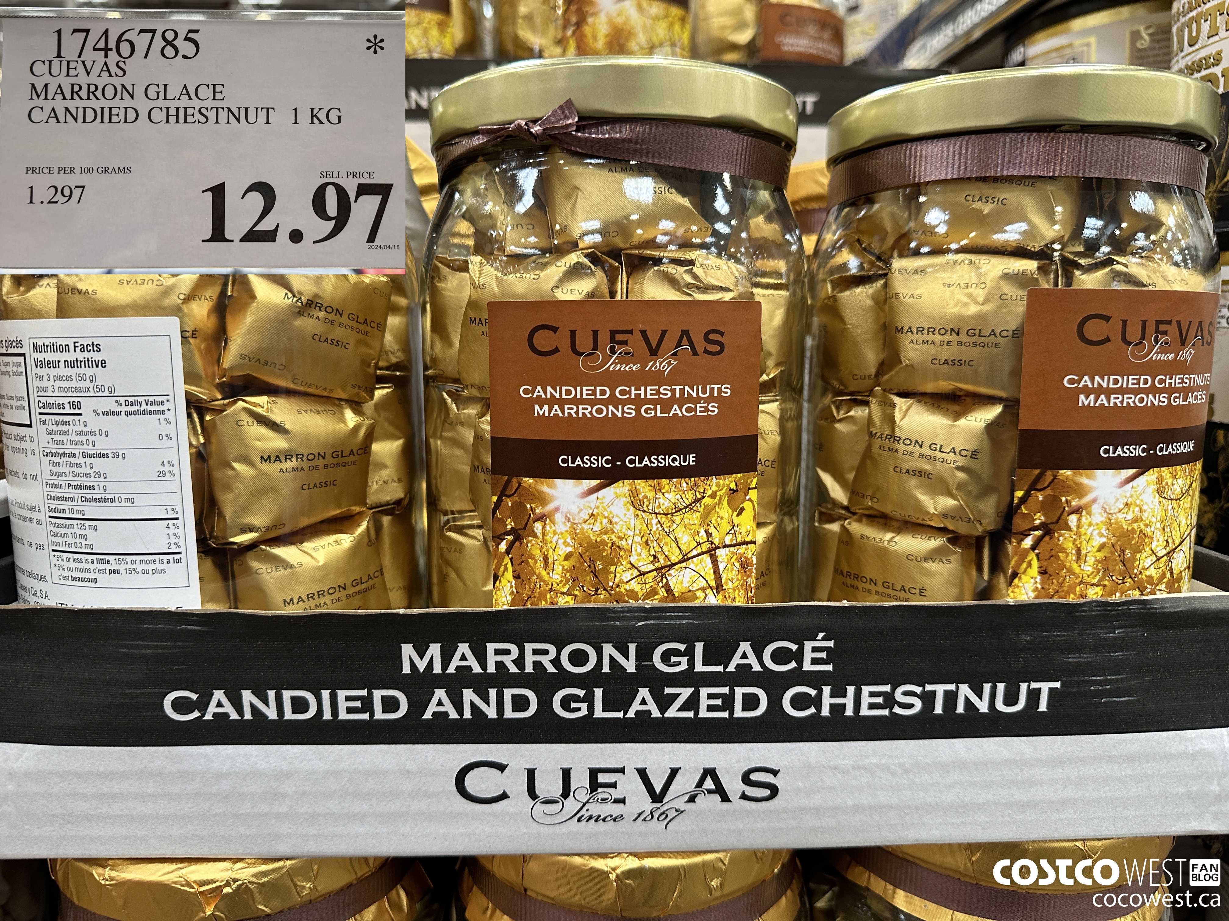 1746785 CUEVAS MARRON GLACE CANDIED CHESTNUT 1 KG $12.97