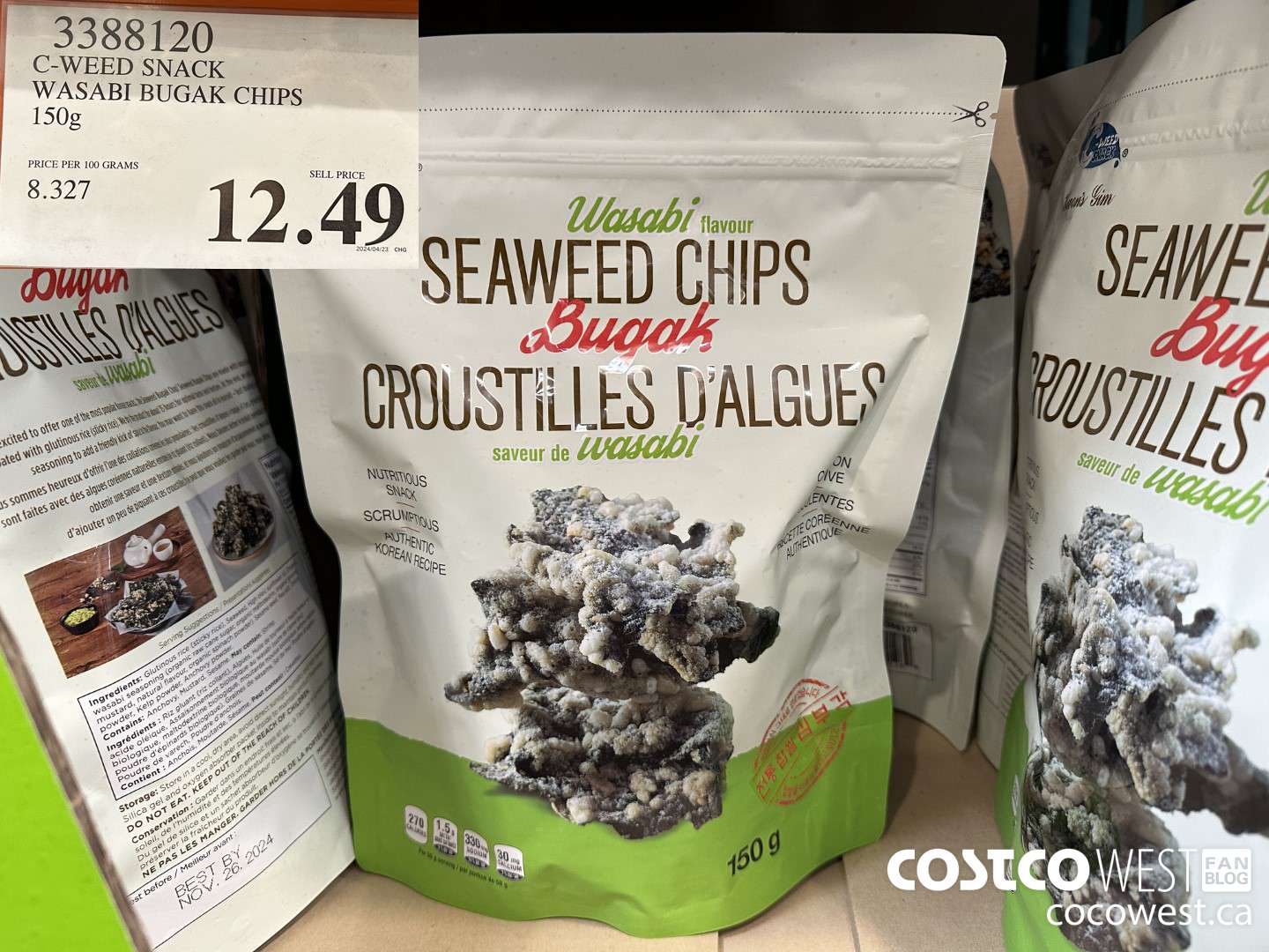 3388120 C-WEED SNACK WASABI BUGAK CHIPS 150G $12.49