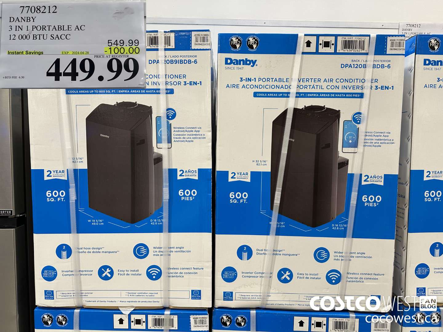 7708212 DANBY 3 IN 1 PORTABLE 12 000 BTU SACC ($100.00 INSTANT SAVINGS EXPIRES ON 2024-04-28) $449.99