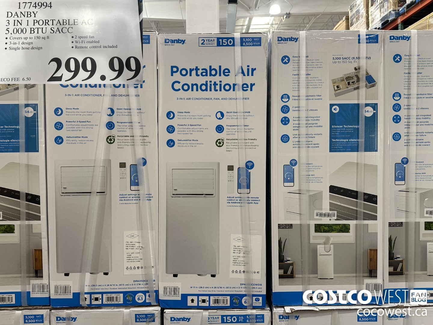 1774994 DANBY 3 IN 1 PORTABLE AC 5,000 BTU SACC $299.99