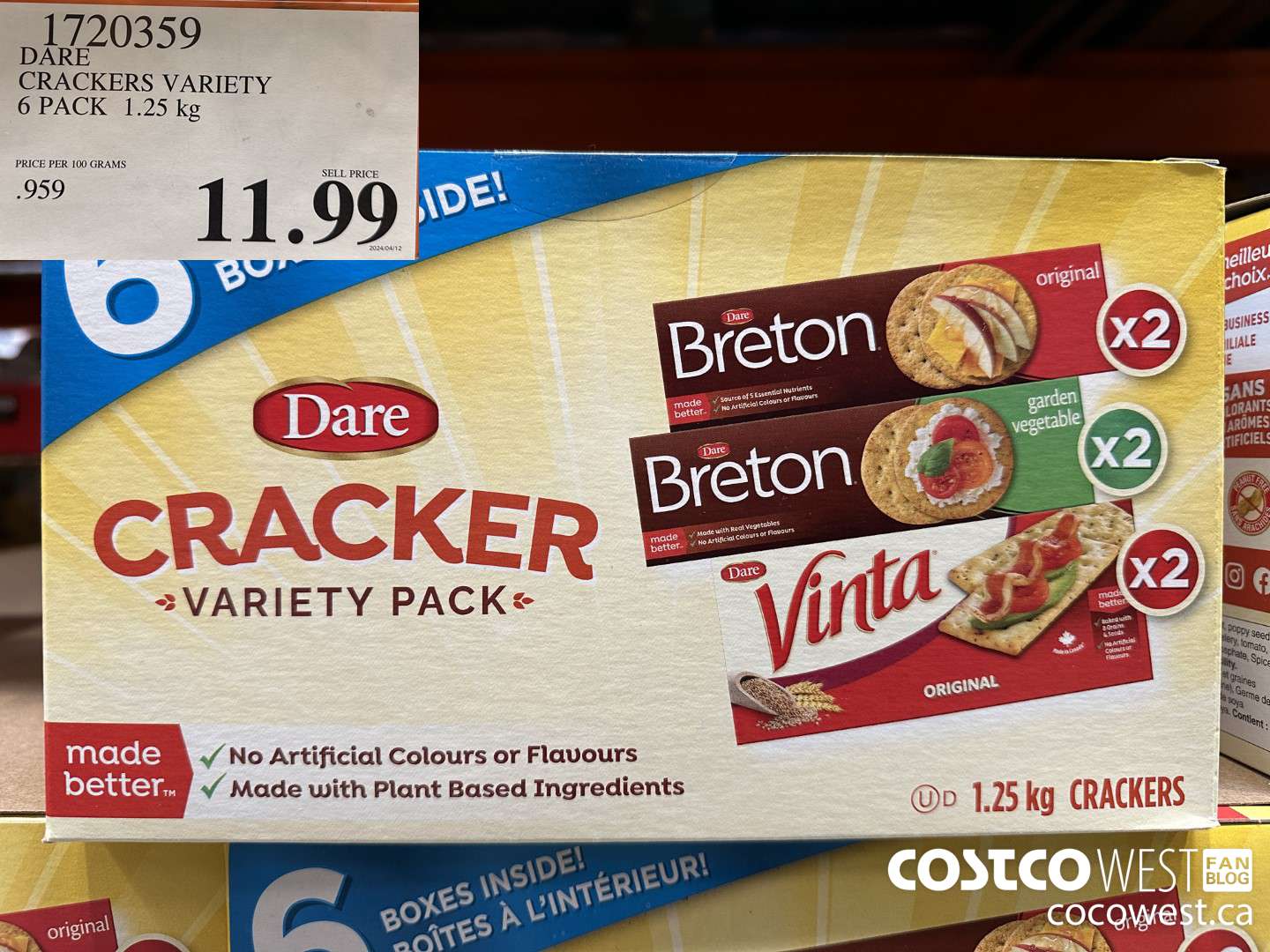 1720359 DARE CRACKERS VARIETY 6 PACK 1.25 KG $11.99