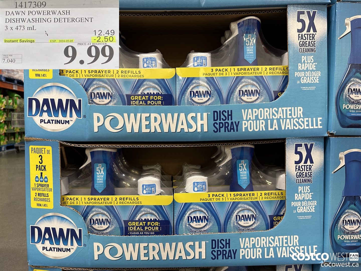 1417309 DAWN POWERWASH DISHWASHING DETERGENT 3 x 473 mL ($2.50 INSTANT SAVINGS EXPIRES ON 2024-05-05) $9.99