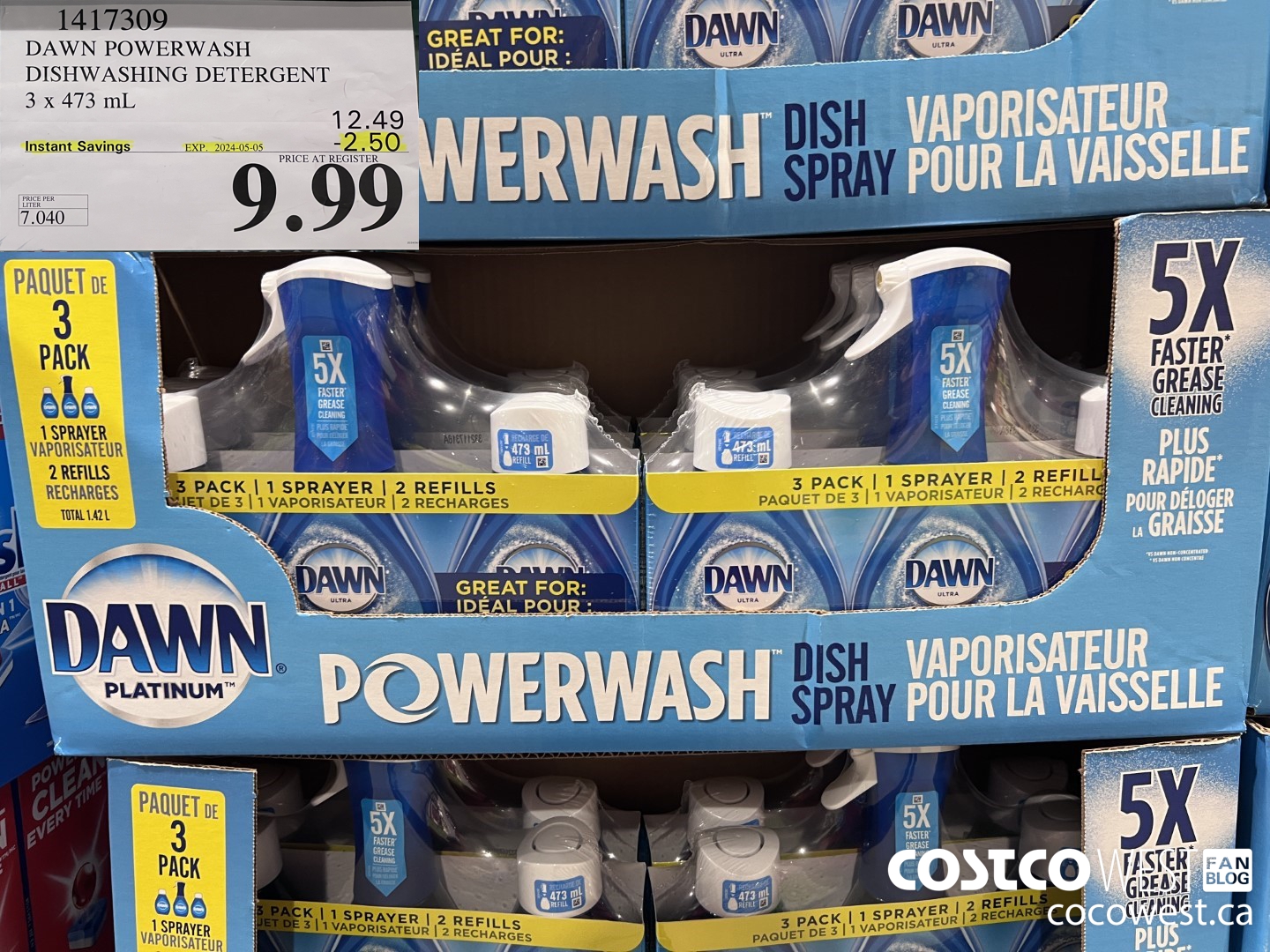1417309 DAWN POWERWASH DISHWASHING DETERGENT 3 x 473 mL ($2.50 INSTANT SAVINGS EXPIRES ON 2024-05-05) $9.99