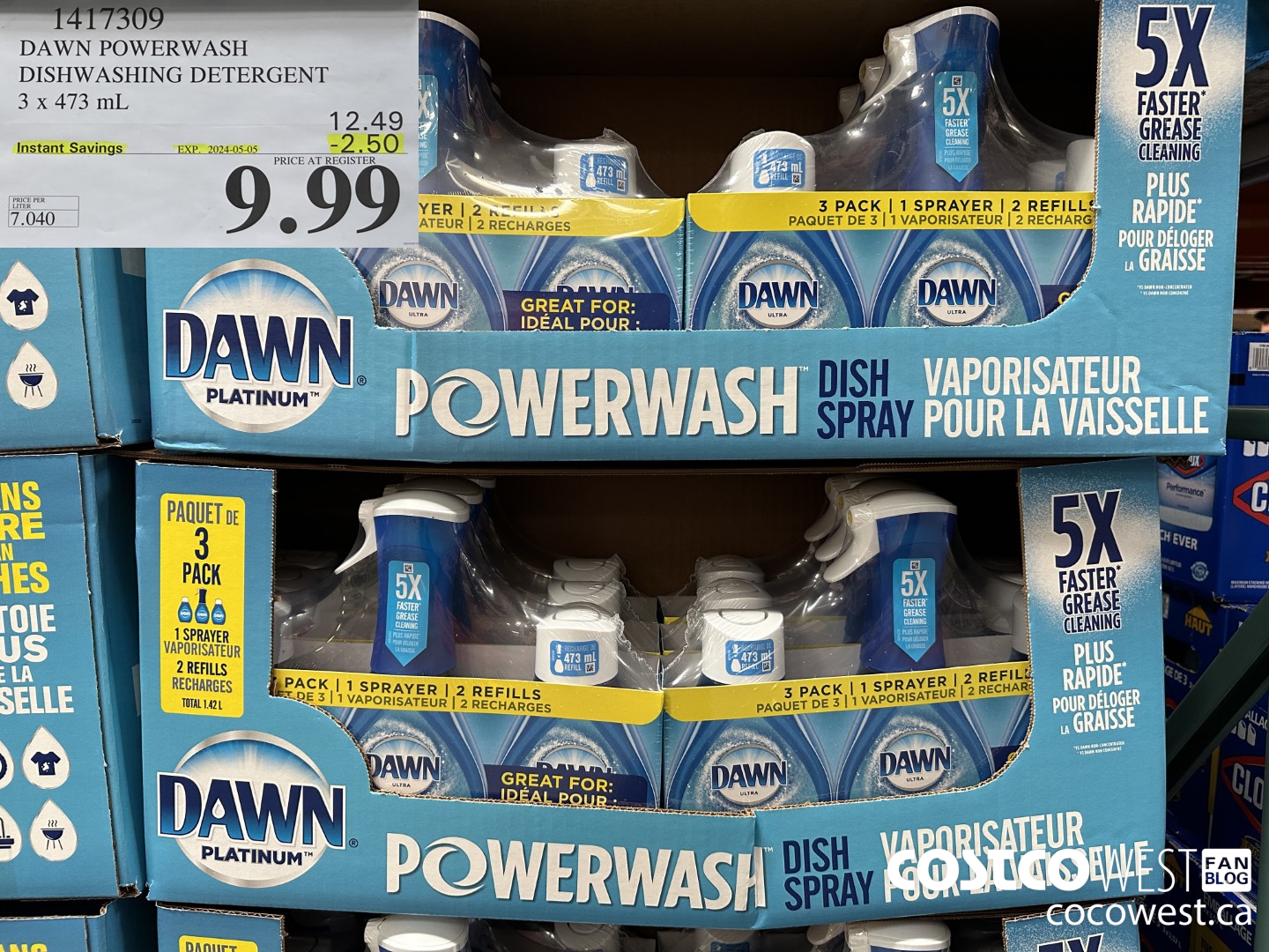 1417309 DAWN POWERWASH DISHWASHING DETERGENT 3 x 473 mL ($2.50 INSTANT SAVINGS EXPIRES ON 2024-05-05) $9.99