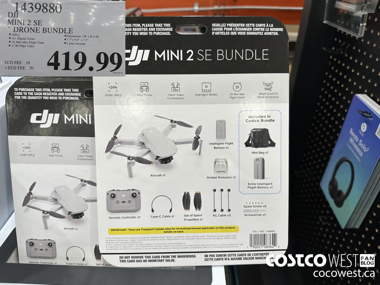1439880 DJI MINI 2 SE DRONE BUNDLE $419.99