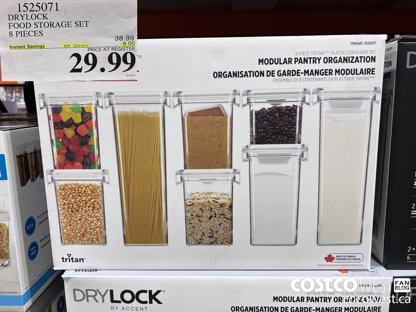 1525071 DRYLOCK FOOD STORAGE SET 8 PIECES ($9.00 INSTANT SAVINGS EXPIRES ON 2024-04-07) $29.99