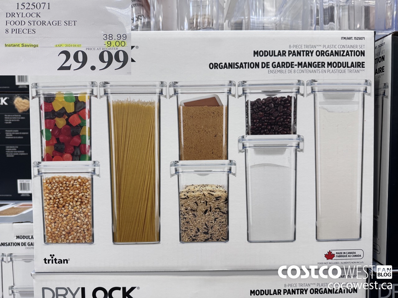 1525071 DRYLOCK FOOD STORAGE SET 8 PIECES ($9.00 INSTANT SAVINGS EXPIRES ON 2024-04-07) $29.99