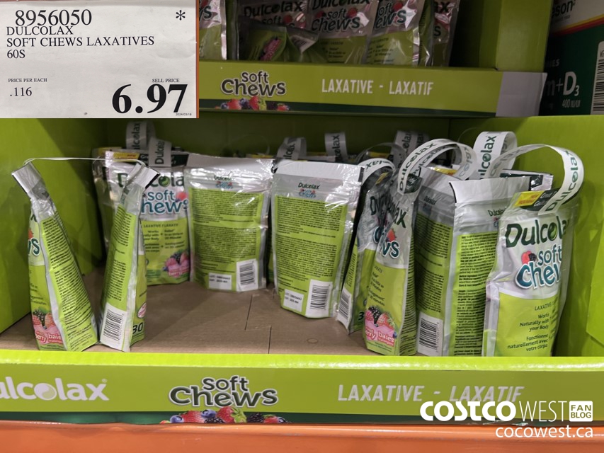 8956050 DULCOLAX SOFT CHEWS LAXATIVES 60S $6.97