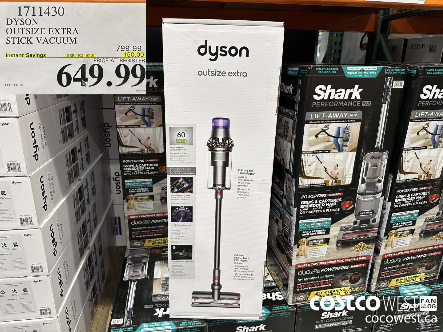 1711430 DYSON OUTSIZE EXTRA STICK VACUUM ($150.00 INSTANT SAVINGS EXPIRES ON 2024-05-05) $649.99