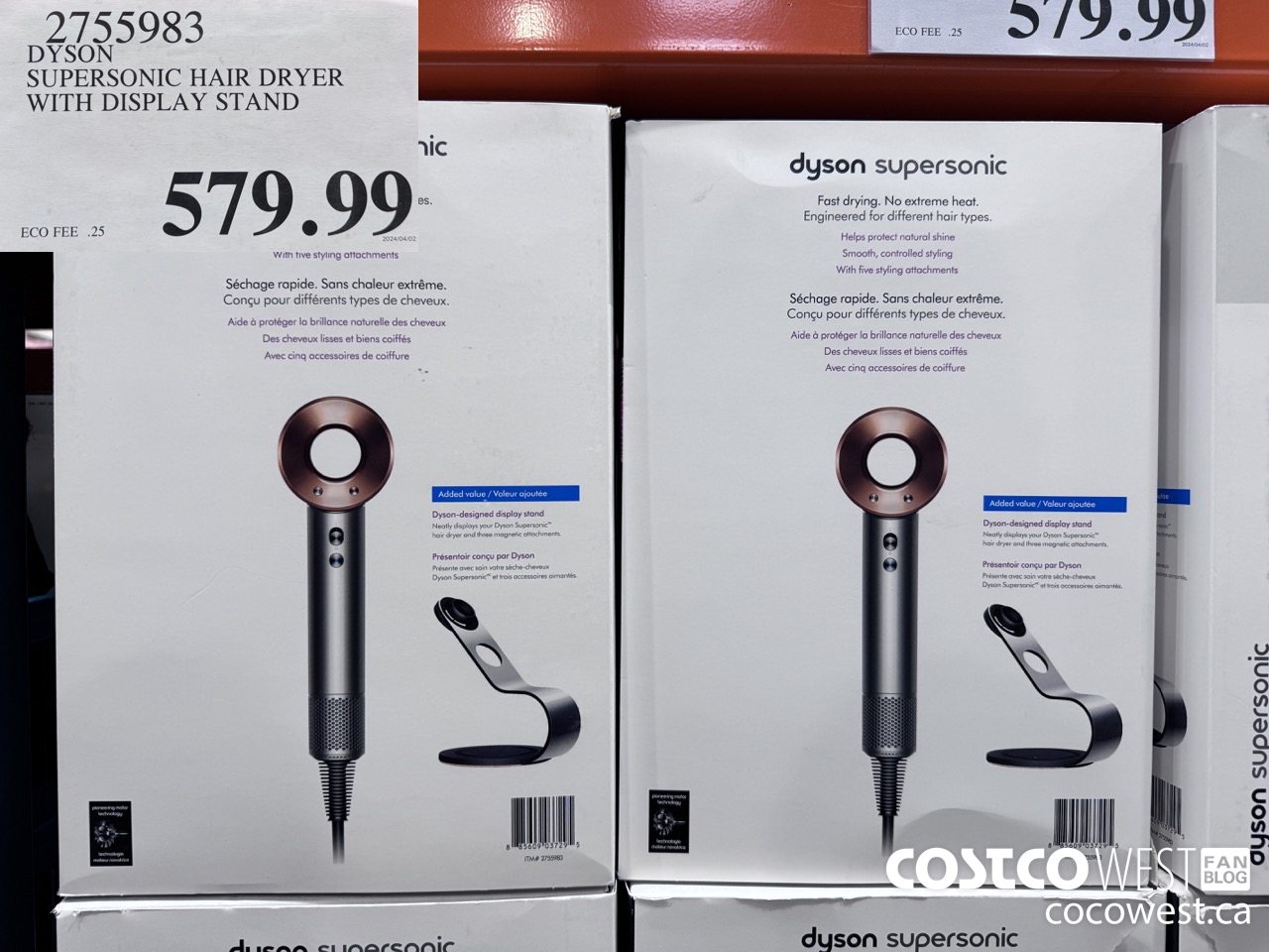 2755983 DYSON SUPERSONIC HAIR DRYER WITH DISPLAY STAND $579.99