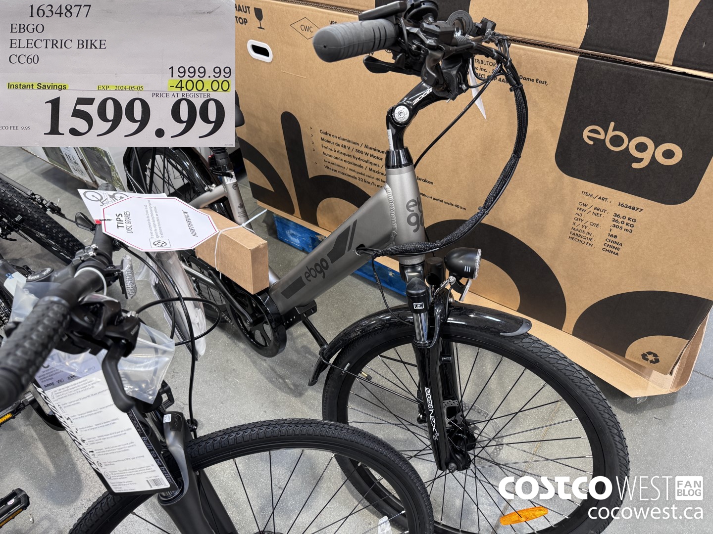 1634877 EBGO ELECTRIC BIKE CC 60 ($400.00 INSTANT SAVINGS EXPIRES ON 2024-05-05) $1599.99