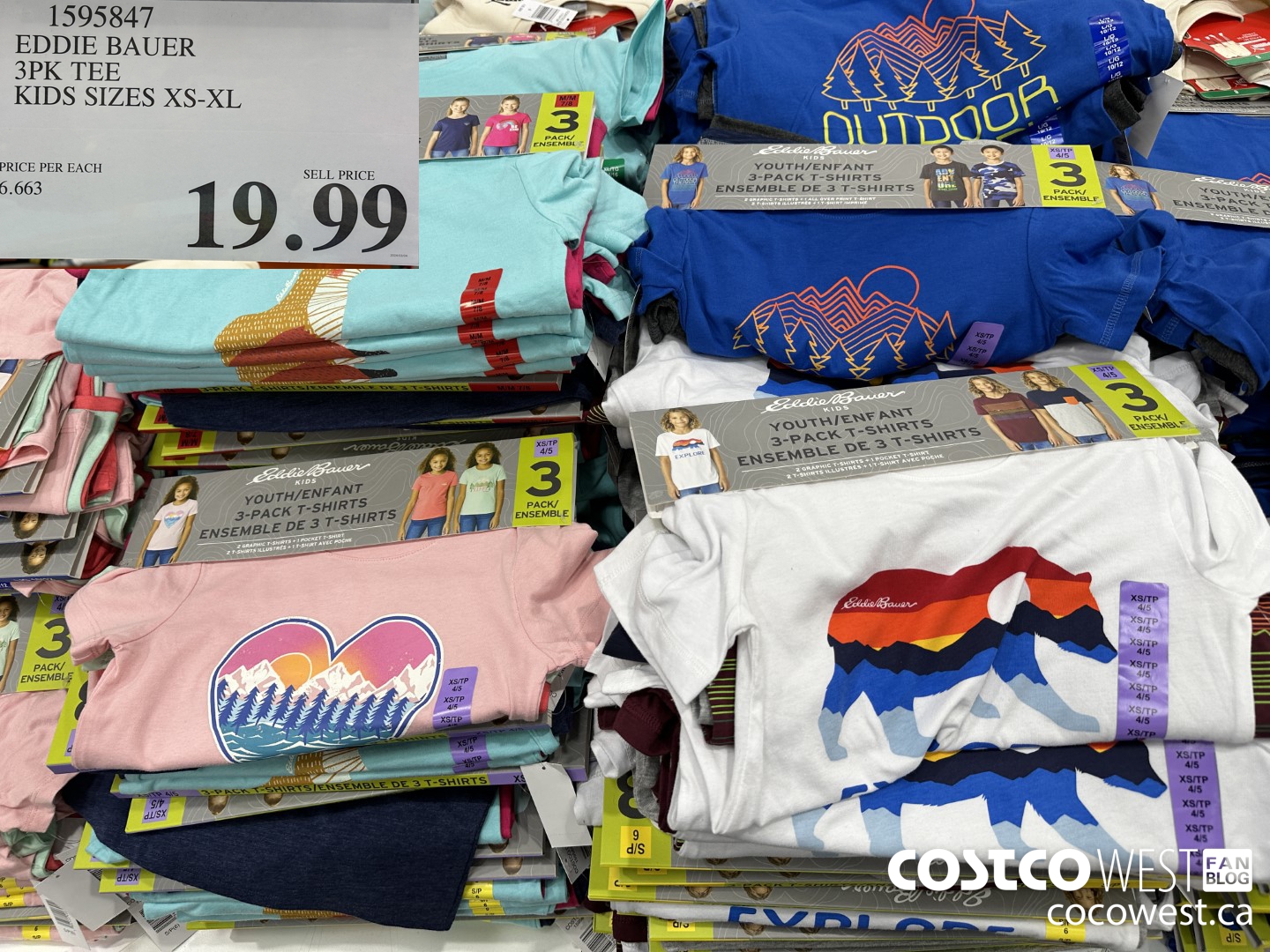 1595847 EDDIE BAUER 3PK TEE KIDS SIZES XS-XL $19.99