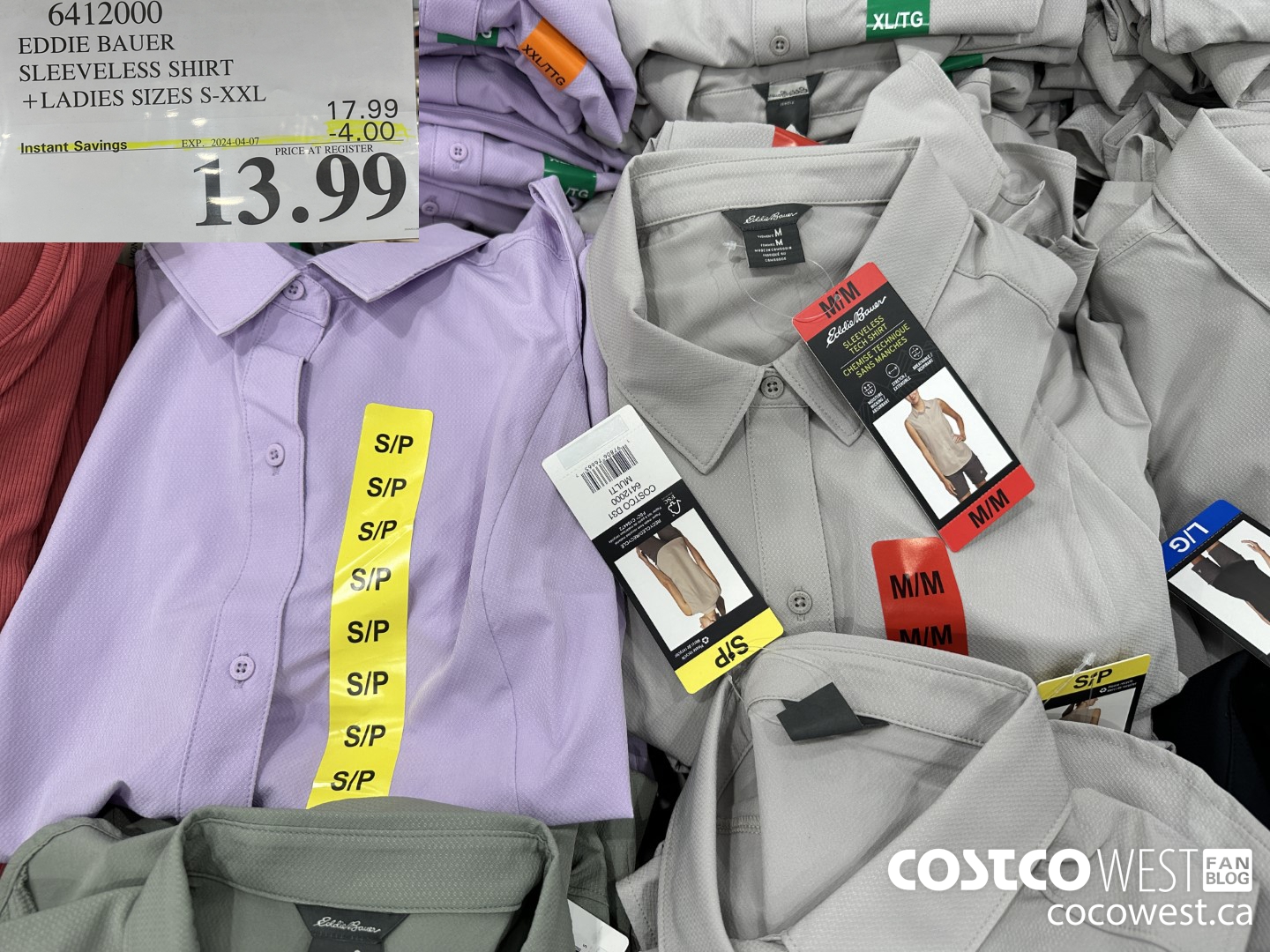 6412000 EDDIE BAUER SLEEVELESS SHIRT LADIES SIZES S-XXL ($4.00 INSTANT SAVINGS EXPIRES ON 2024-04-07) $13.99