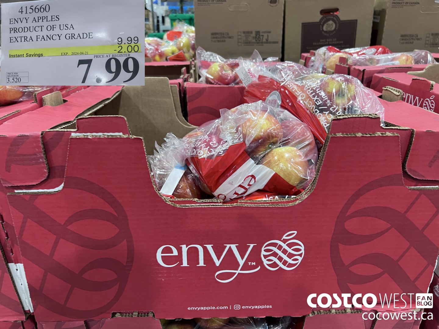 415660 ENVY APPLES PRODUCT OF USA EXTRA FANCY GRADE ($2.00 INSTANT SAVINGS EXPIRES ON 2024-04-21) $7.99