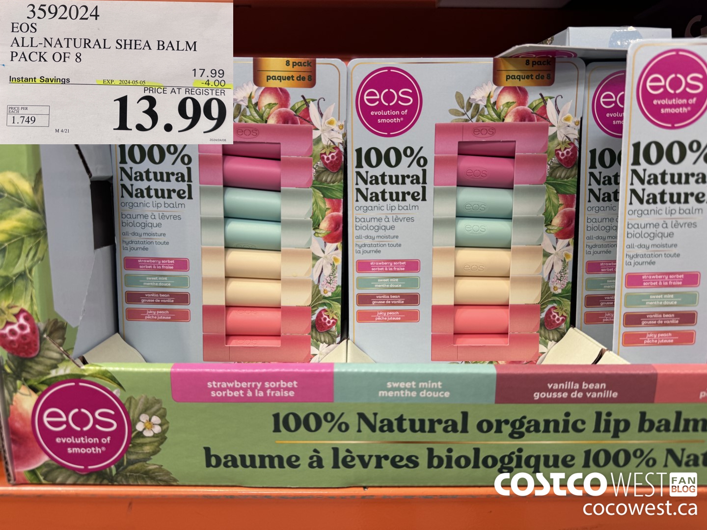3592024 EOS ALL-NATURAL SHEA BALM PACK OF 8 ($4.00 INSTANT SAVINGS EXPIRES ON 2024-05-05) $13.99