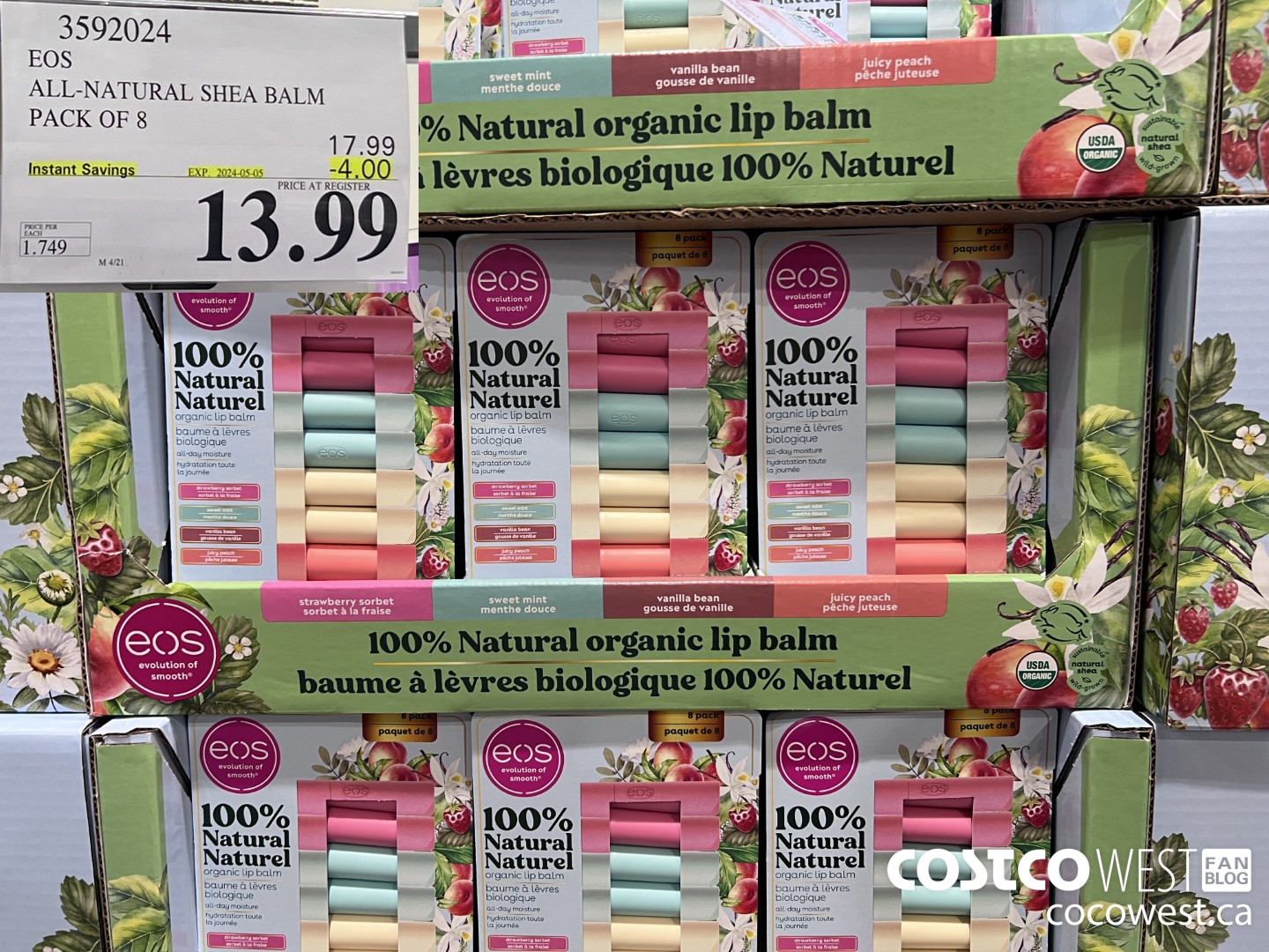 3592024 EOS ALL-NATURAL SHEA BALM PACK OF 8 ($4.00 INSTANT SAVINGS EXPIRES ON 2024-05-05) $13.99