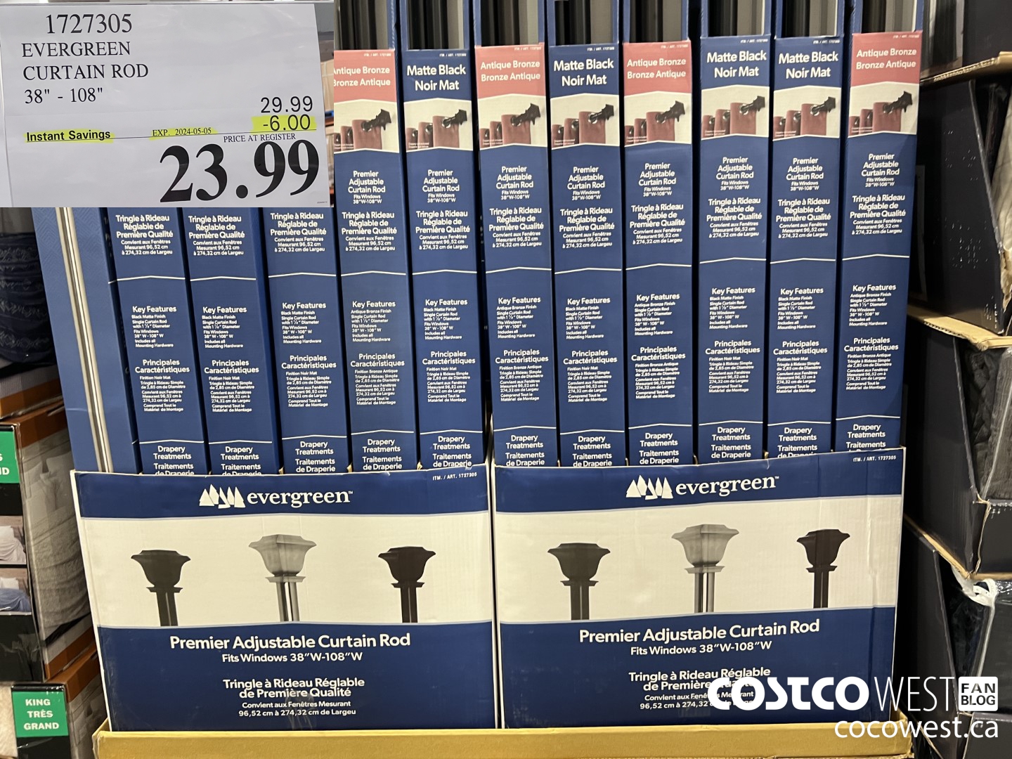 1727305 EVERGREEN CURTAIN ROD 38