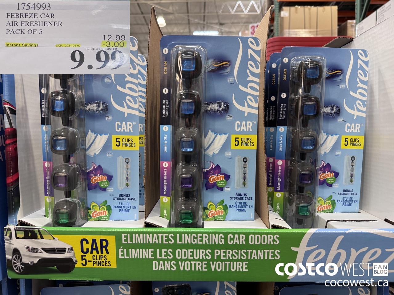 1754993 FEBREEZE CAR AIR FRESHENER PACK OF 5 ($3.00 INSTANT SAVINGS EXPIRES ON 2024-04-07) $9.99