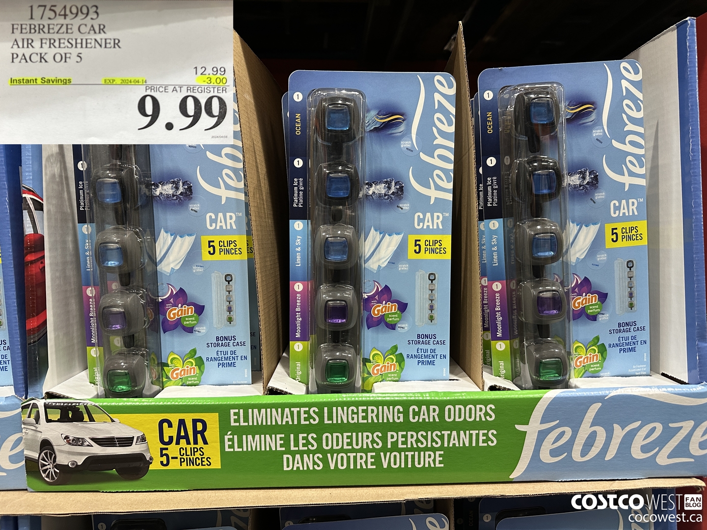 1754993 FEBREEZE CAR AIR FRESHENER PACK OF 5 ($3.00 INSTANT SAVINGS EXPIRES ON 2024-04-14) $9.99