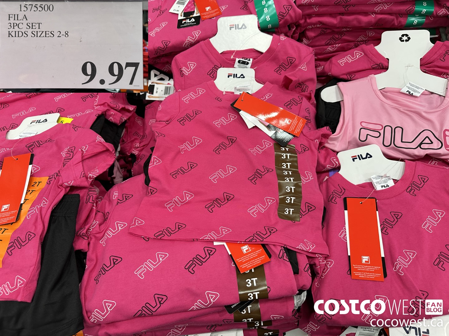 1575500 FILA 3PC SET KIDS SIZES 2-8 $9.97