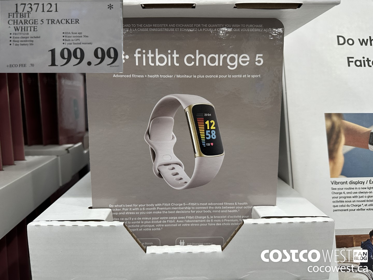 1737121 FITBIT CHARGE 5 TRACKER WHITE $199.99