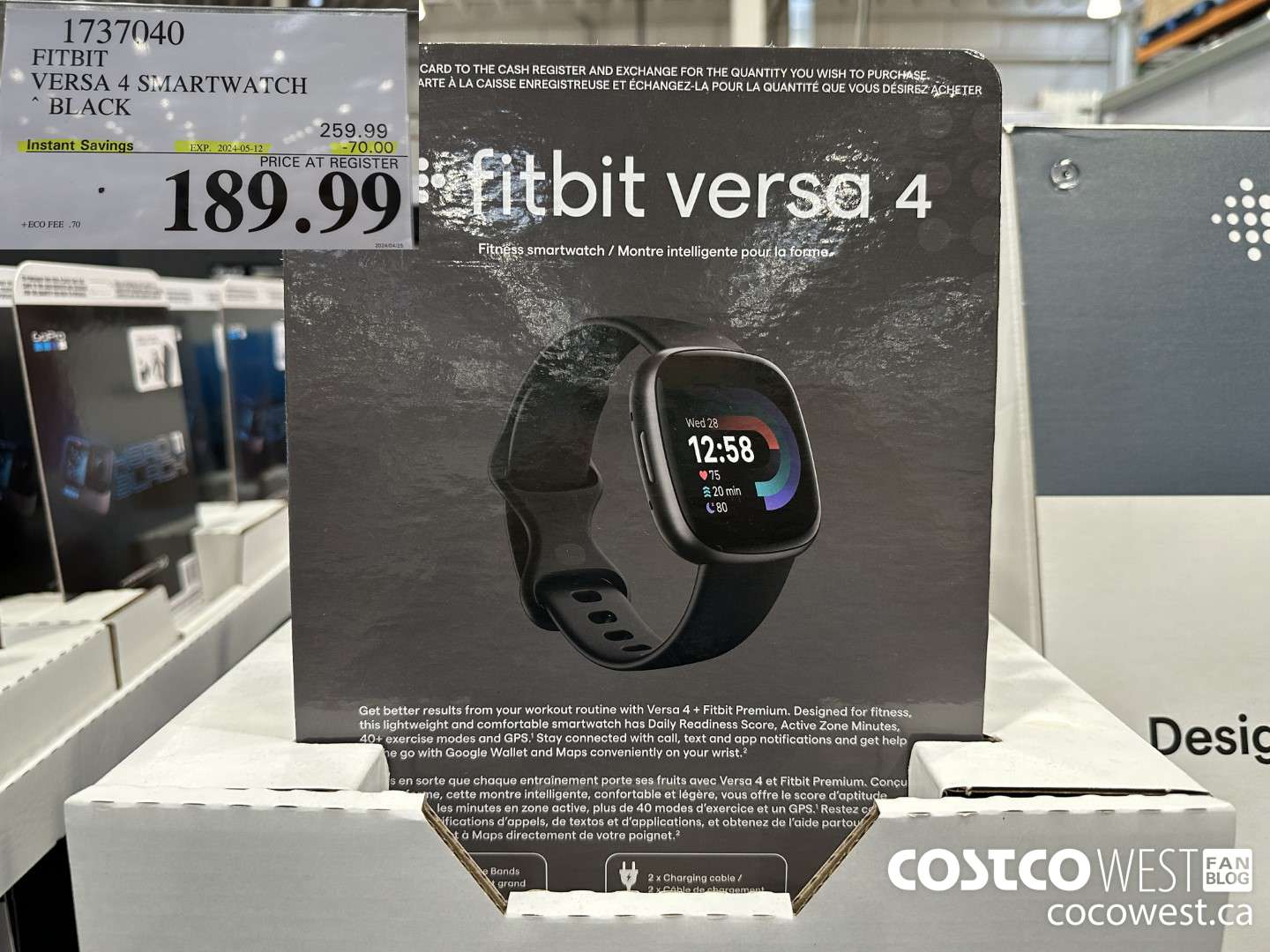1737040 FITBIT VERSA 4 SMARTWATCH BLACK ($70.00 INSTANT SAVINGS EXPIRES ON 2024-05-12) $189.99
