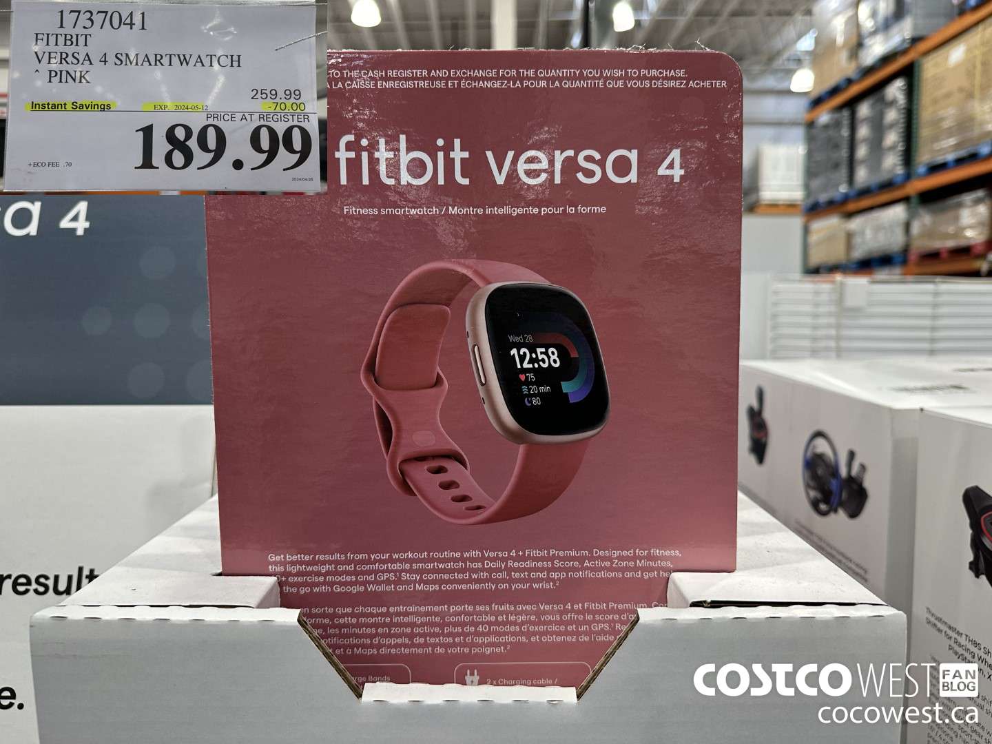 1737041 FITBIT VERSA 4 SMARTWATCH PINK ($70.00 INSTANT SAVINGS EXPIRES ON 2024-05-12) $189.99
