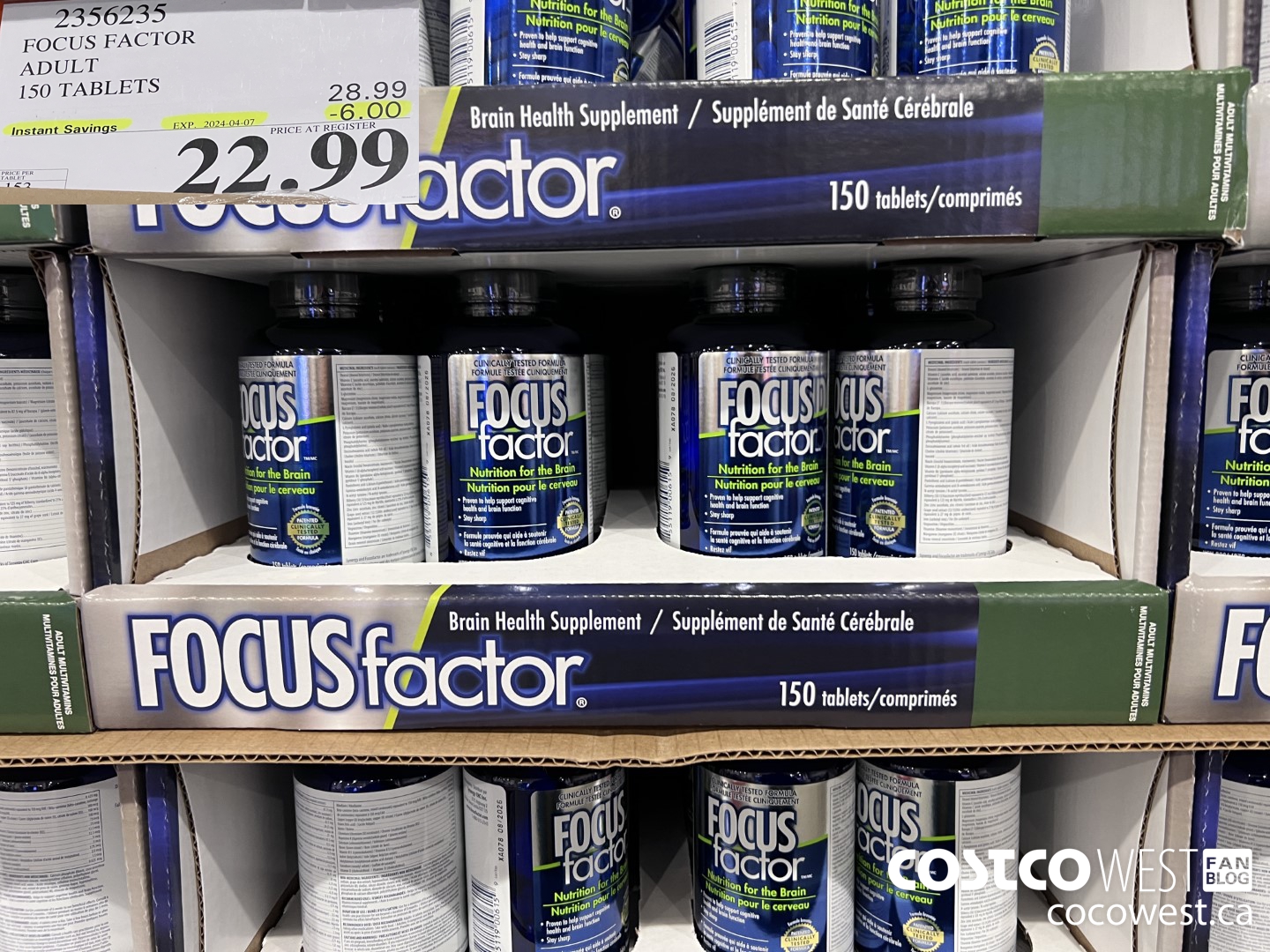 2356235 FOCUS FACTOR ADULT 150 TABLETS ($6.00 INSTANT SAVINGS EXPIRES ON 2024-04-07) $22.99