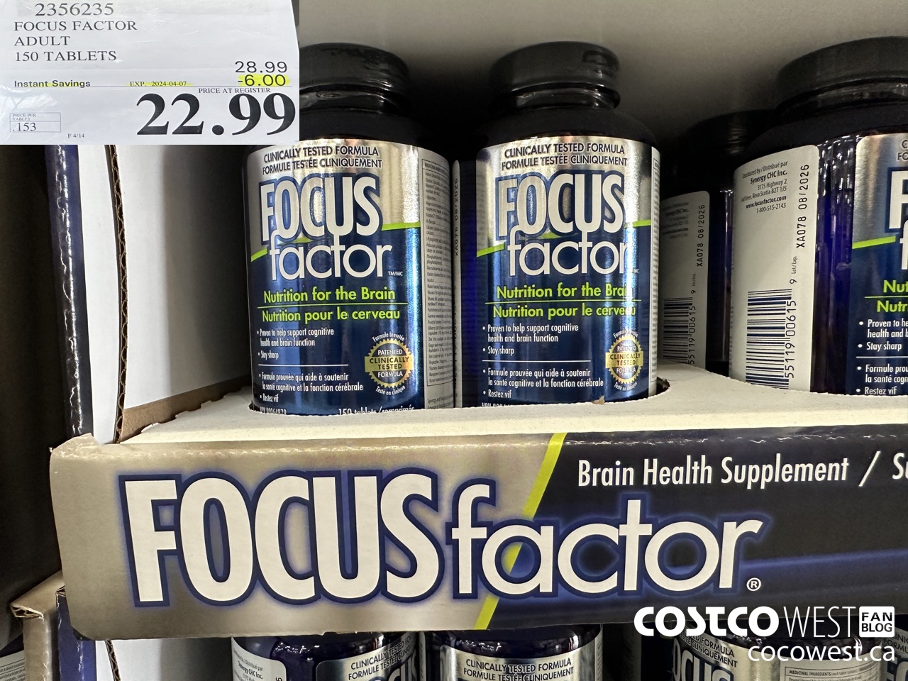 2356235 FOCUS FACTOR ADULT 150 TABLETS ($6.00 INSTANT SAVINGS EXPIRES ON 2024-04-07) $22.99