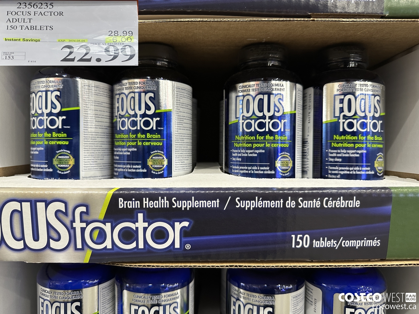 2356235 FOCUS FACTOR ADULT 150 TABLETS ($6.00 INSTANT SAVINGS EXPIRES ON 2024-05-05) $22.99