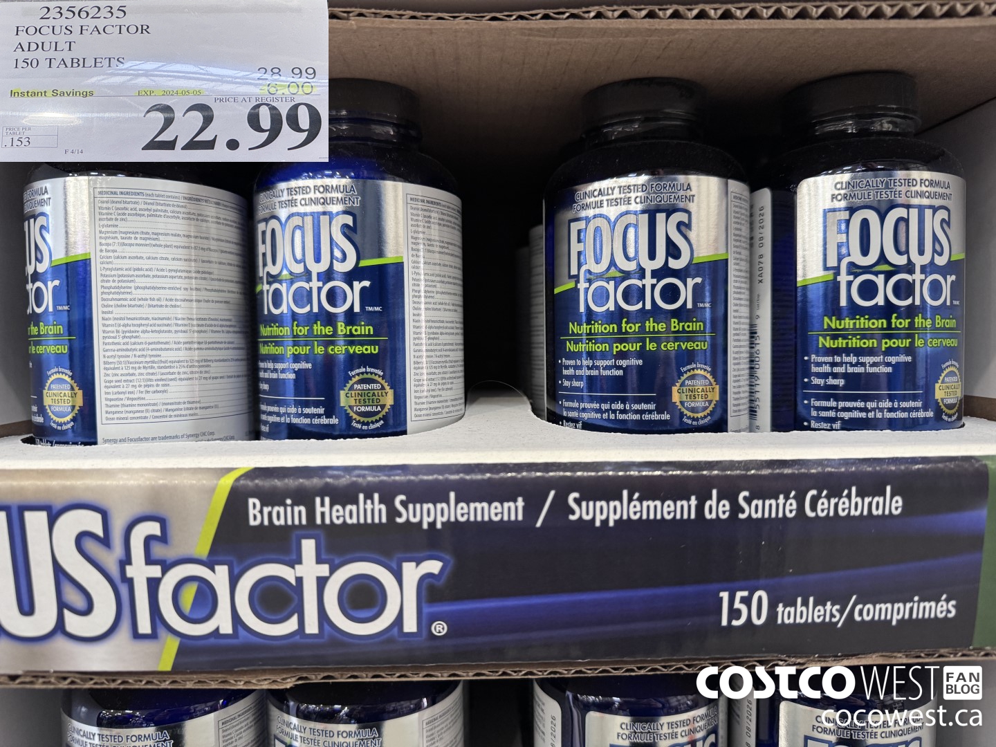 2356235 FOCUS FACTOR ADULT 150 TABLETS ($6.00 INSTANT SAVINGS EXPIRES ON 2024-05-05) $22.99