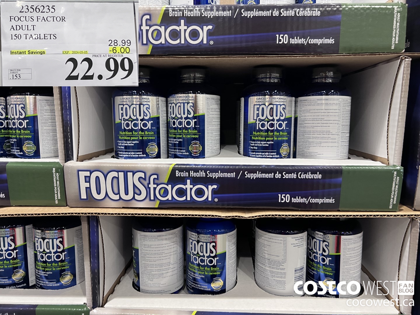 2356235 FOCUS FACTOR ADULT 150 TABLETS ($6.00 INSTANT SAVINGS EXPIRES ON 2024-05-05) $22.99