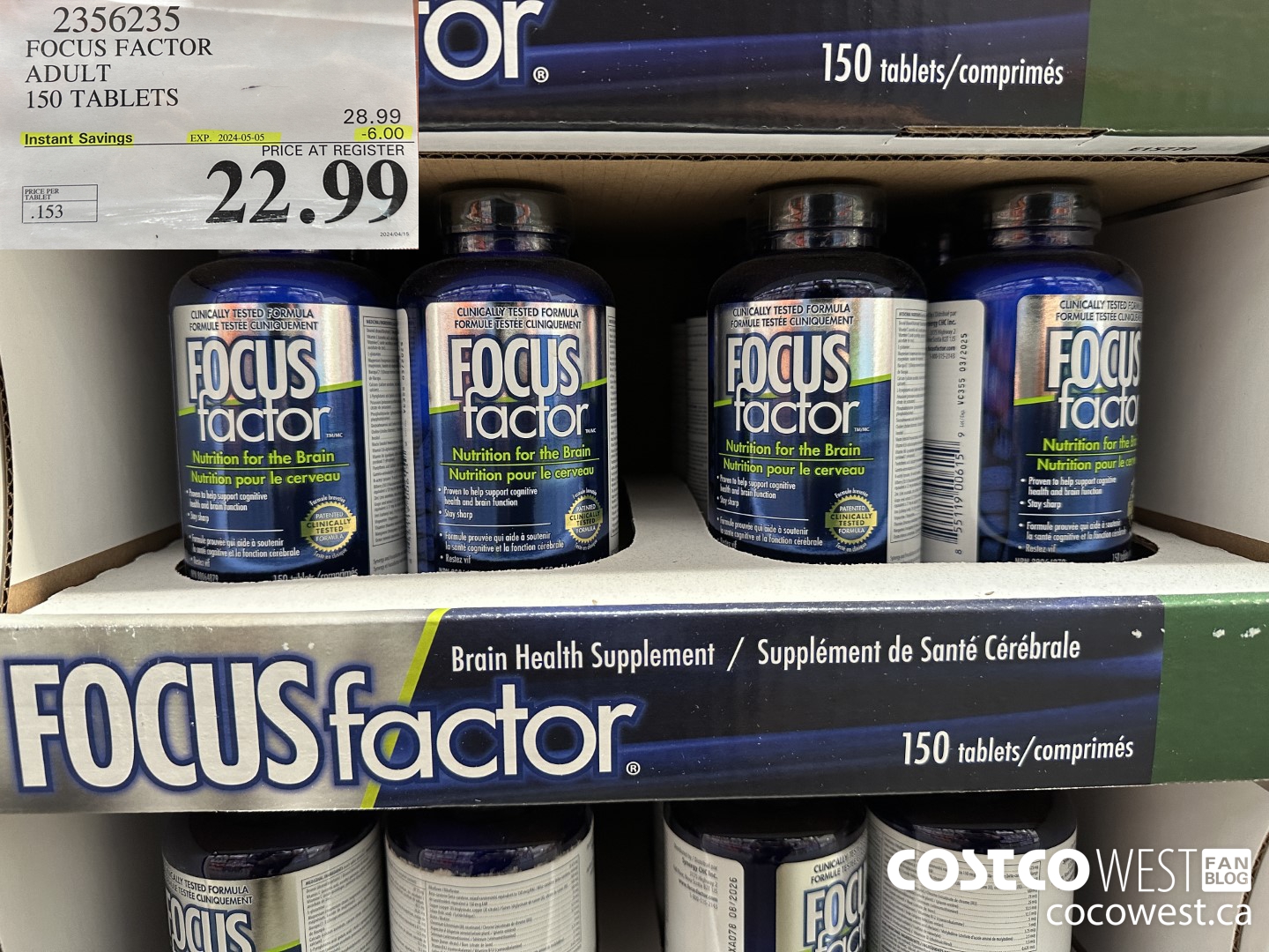 2356235 FOCUS FACTOR ADULT 150 TABLETS ($6.00 INSTANT SAVINGS EXPIRES ON 2024-05-05) $22.99