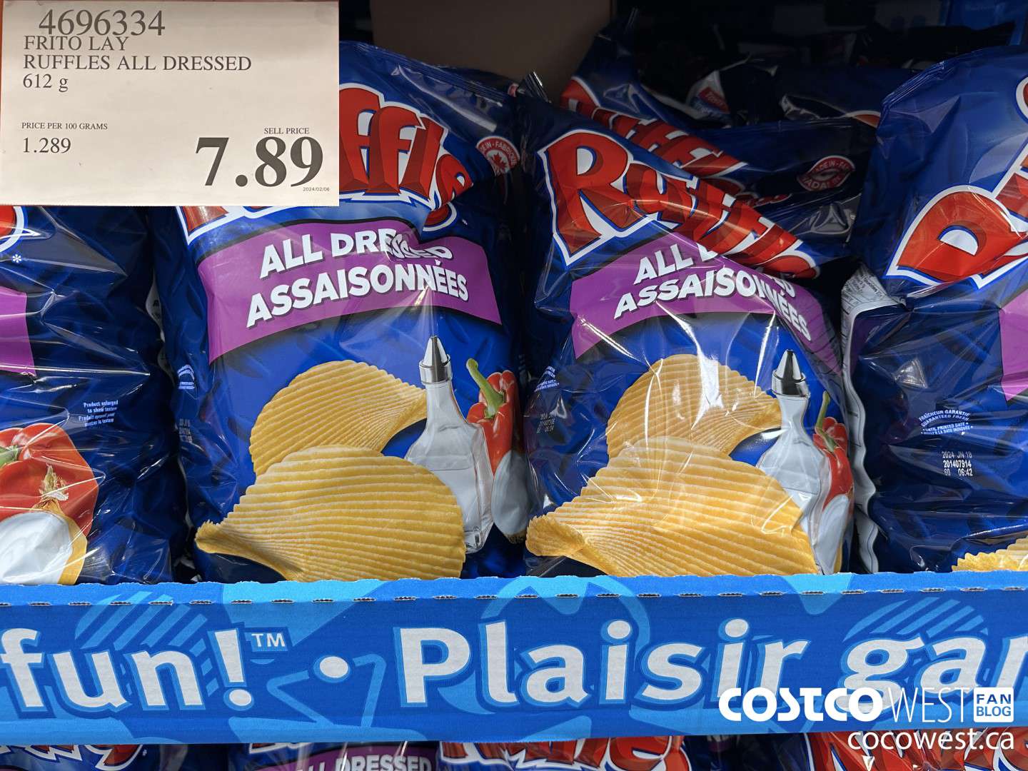 4696334 FRITO LAY RUFFLES ALL DRESSED 612G $7.89
