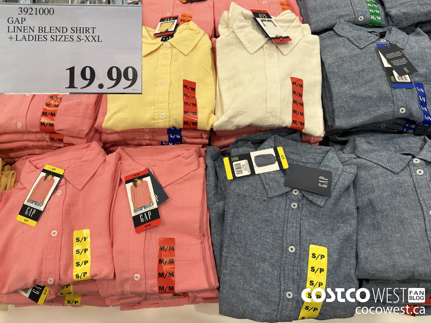 3921000 GAP LINEN BLEND SHIRT LADIES SIZES S-XXL $19.99