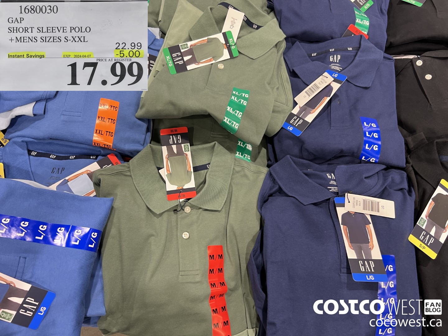 1680030 GAP SHORT SLEEVE POLO MENS SIZES S-XXL ($5.00 INSTANT SAVINGS EXPIRES ON 2024-04-07) $17.99