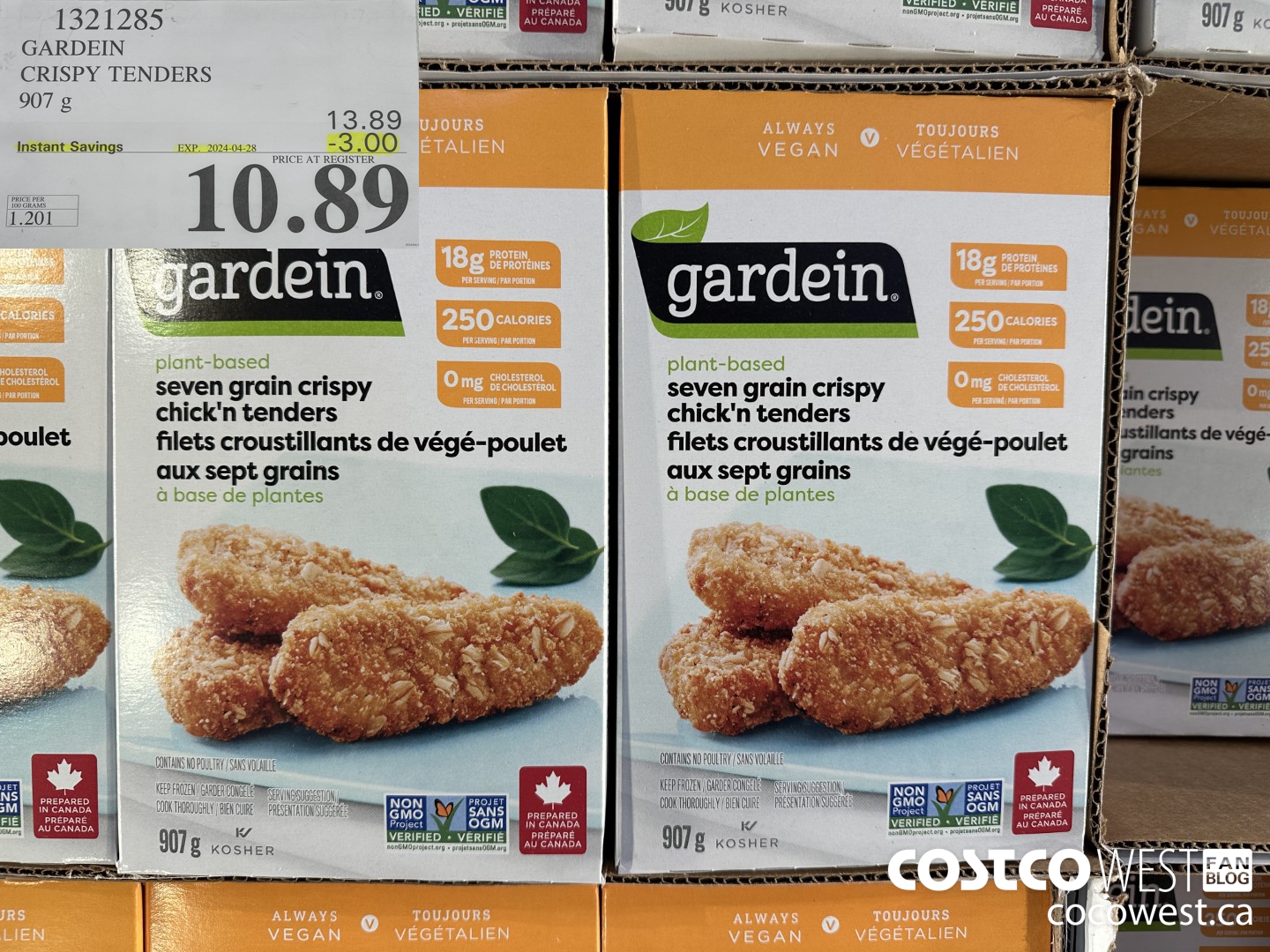 1321285 GARDEIN CRISPY TENDERS 907 g ($3.00 INSTANT SAVINGS EXPIRES ON 2024-04-28) $10.89
