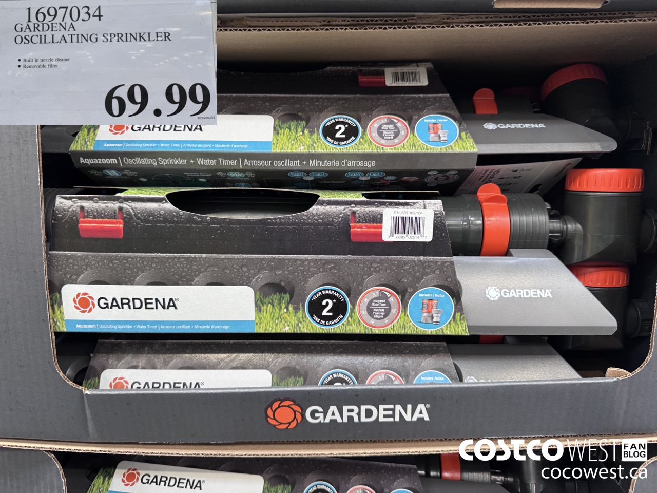 1697034 GARDENA OSCILLATING SPRINKLER $69.99