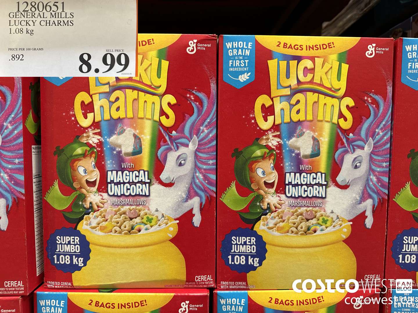 1280651 GENERAL MILLS LUCKY CHARMS 1.08KG $8.99