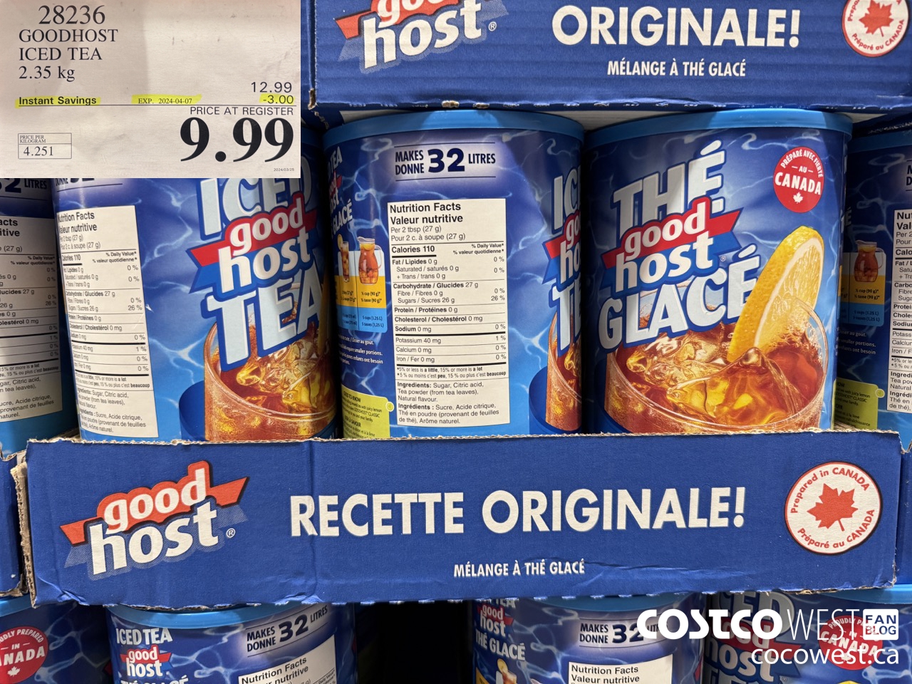 28236 GOODHOST ICED TEA 2.35 kg ($3.00 INSTANT SAVINGS EXPIRES ON 2024-04-07) $9.99