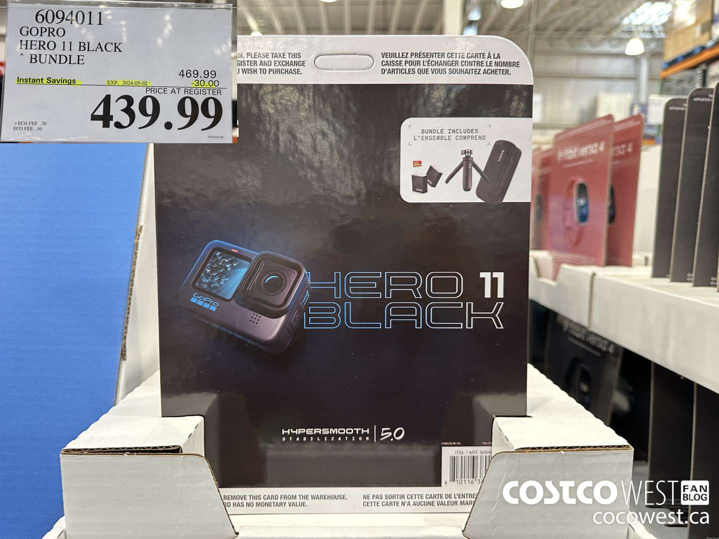 6094011 GOPRO HERO11 BLACK BUNDLE ($30.00 INSTANT SAVINGS EXPIRES ON 2024-05-02) $439.99