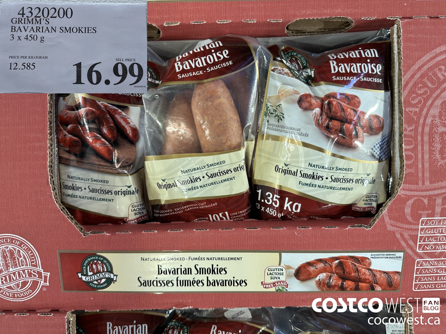 4320200 GRIMM'S BAVARIAN SMOKIES 3 X 450 G $16.99
