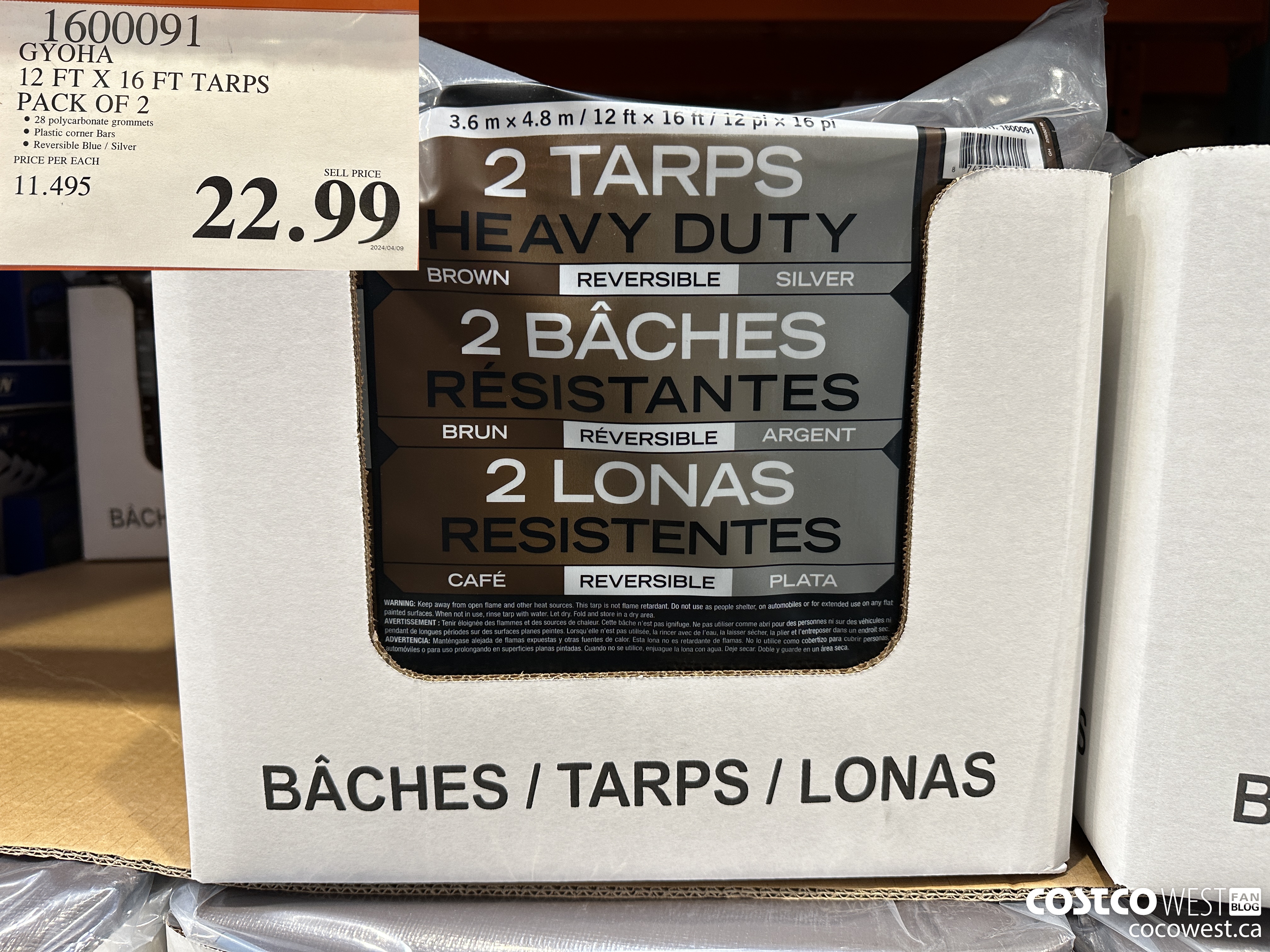 1600091 GYOHA 12 FT X 16 FT TARPS PACK OF 2 $22.99