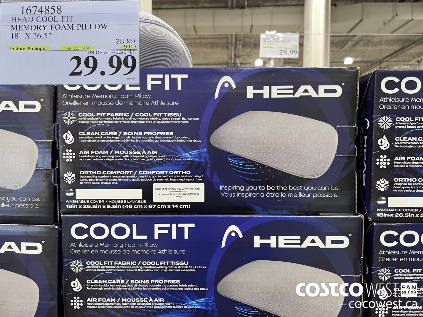 1674858 HEAD COOL FIT MEMORY FOAM PILLOW 18