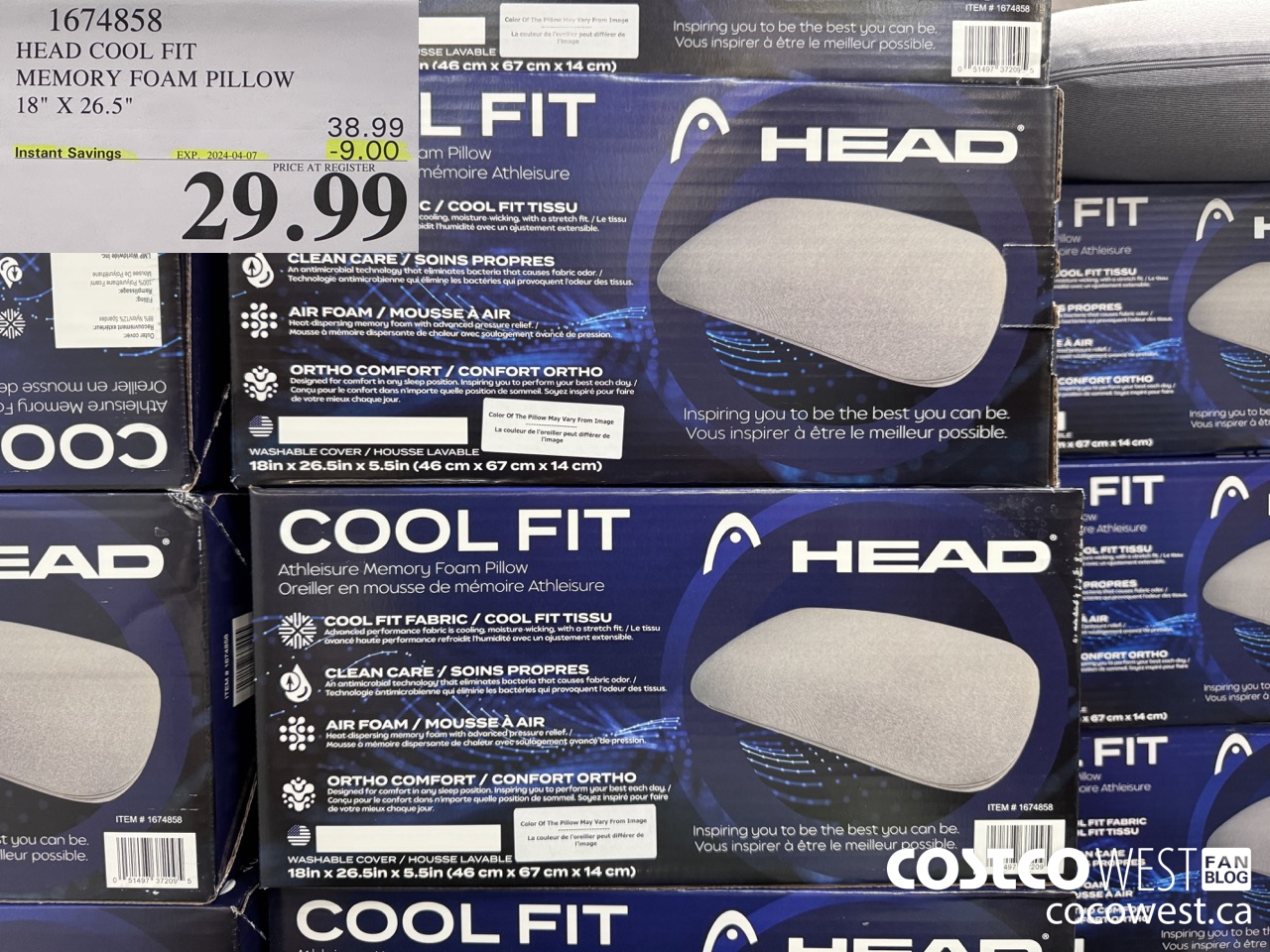 1674858 HEAD COOL FIT MEMORY FOAM PILLOW 18