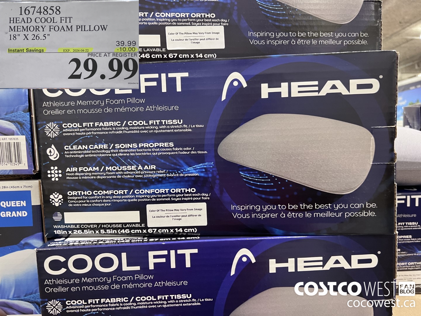 1674858 HEAD COOL FIT MEMORY FOAM PILLOW 18