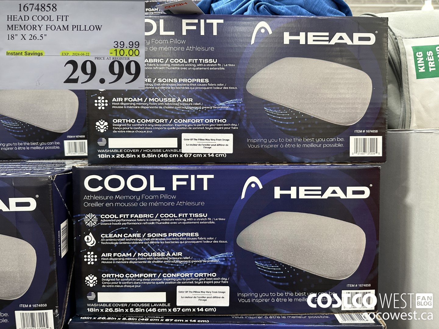 1674858 HEAD COOL FIT MEMORY FOAM PILLOW 18