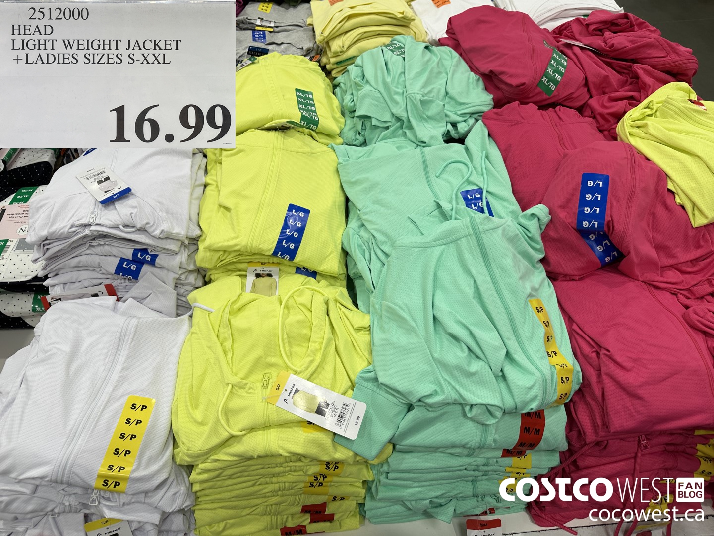 2512000 HEAD LIGHT WEIGHT JACKET LADIES SIZES S-XXL $16.99