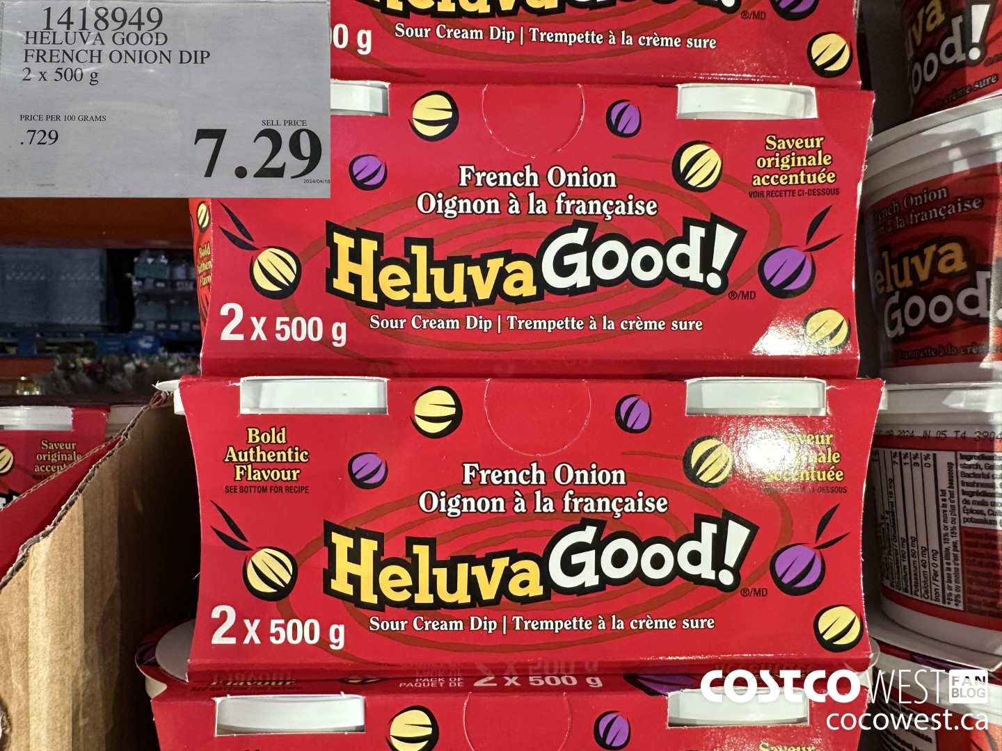 1418949 HELUVA GOOD FRENCH ONION DIP 2 x 500g $7.29