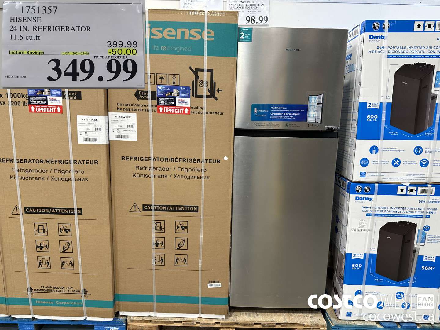 1751357 HISENSE 24 IN. REFRIGERATOR 11.5 CUFT ($50.00 INSTANT SAVINGS EXPIRES ON 2024-05-06) $349.99